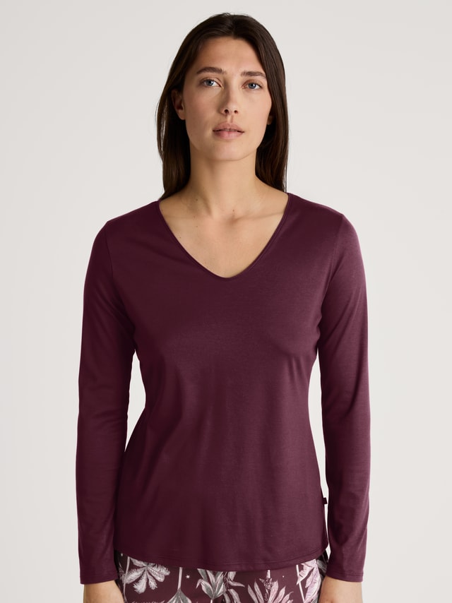 Langarm-Shirt, V-Neck