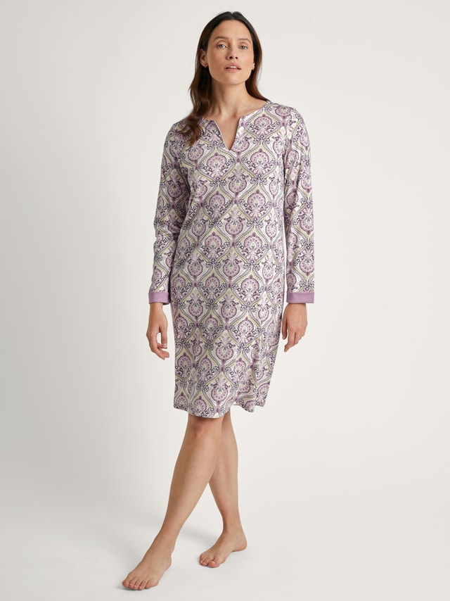 Long-sleeved nightdress, length 100 cm