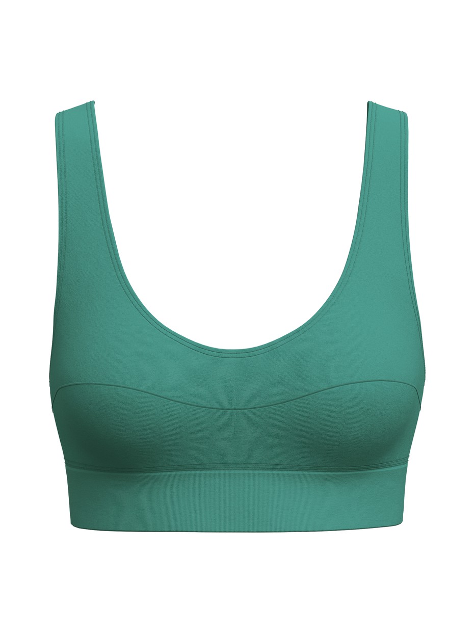 Women - Bustier made of Cotton in Green, Unicoloured, from the Elastic series by CALIDA