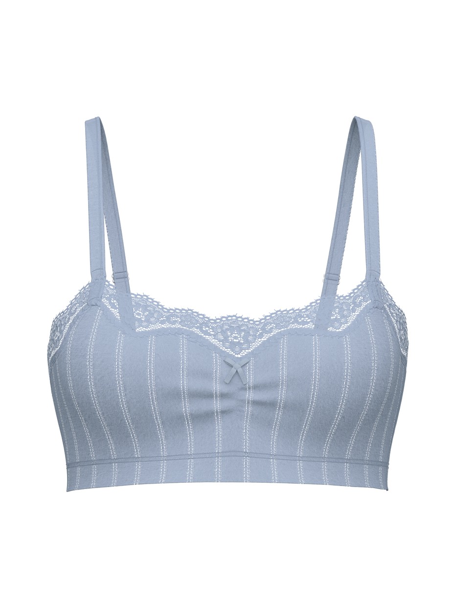 Women - Bustier made of Cotton in Blue, Lace, from the Etude Toujours series by CALIDA