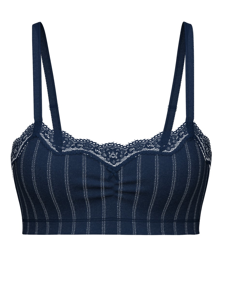 Damen - Bustier aus Baumwolle in Blau, Spitze aus Serie Etude Toujours von CALIDA