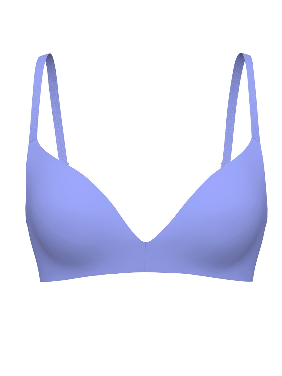 Women - Padded bra without underwire made of Polyamide in Blue, Unicoloured, from the Sleek Skin series by CALIDA