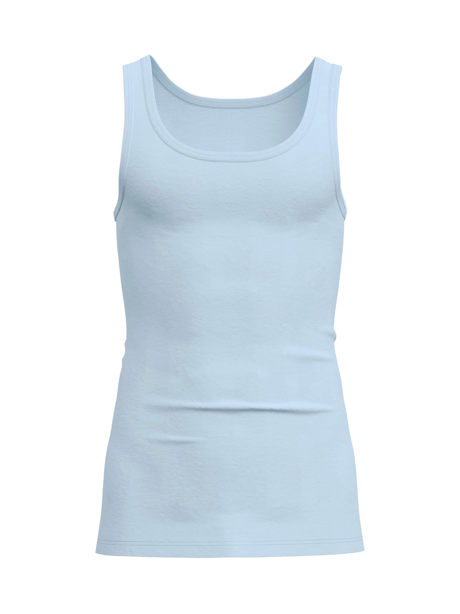 Uomo - Canottiera atletica in 100% cotone di colore Blu, Tinta unita, della serie Twisted Cotton di CALIDA