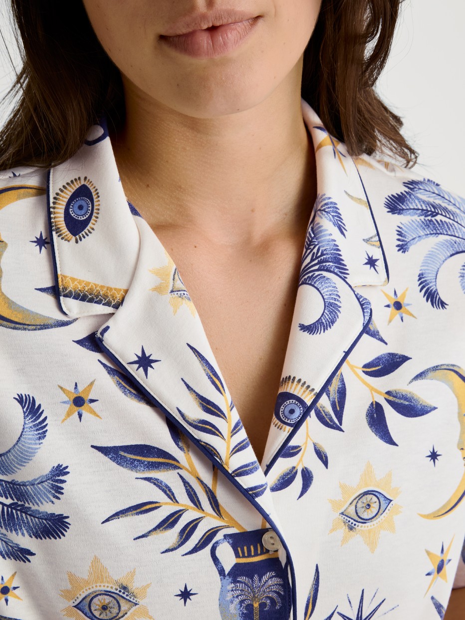 T-Shirt à manches courtes, boutonné de bout en bout