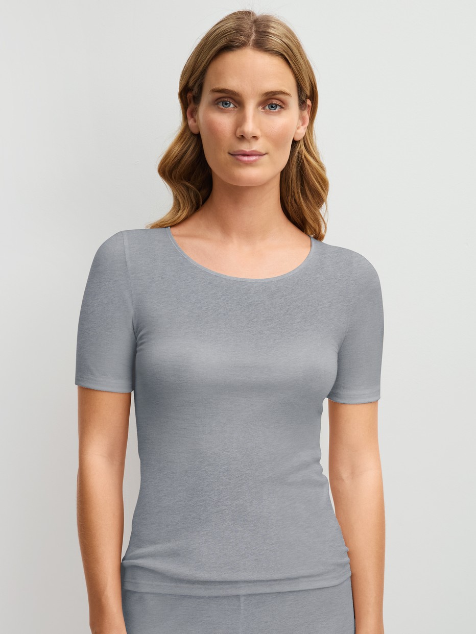 Women model is wearing  made of Wool in Grey, Unicoloured from the True Confidence series by CALIDA, Front view