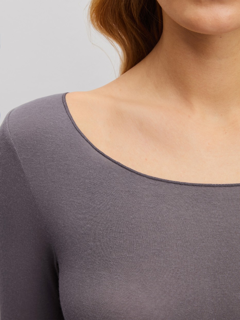 Women model is wearing  made of Modal in Brown, Unicoloured from the Second Skin series by CALIDA, Detail