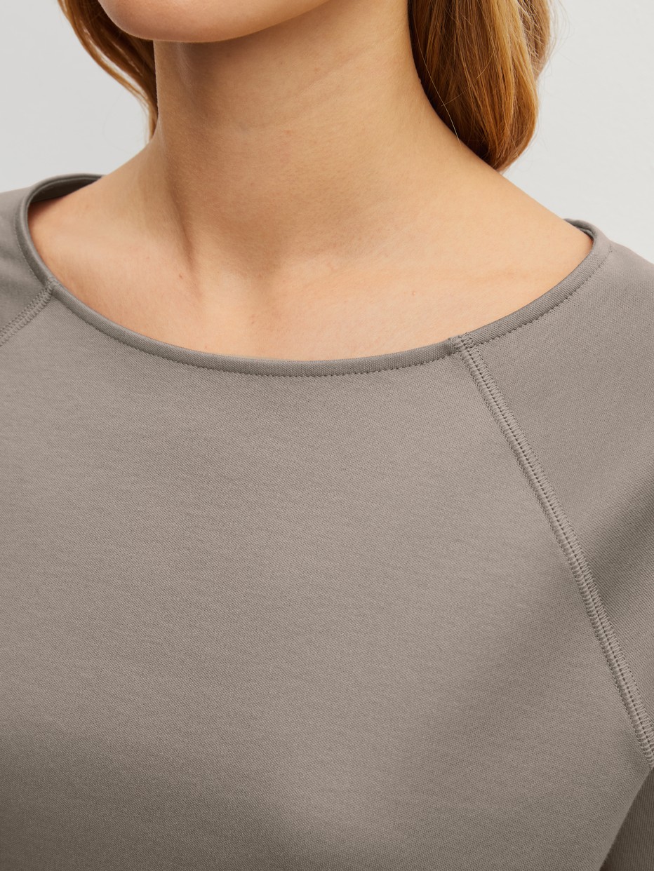 Women model is wearing  made of 100% Cotton in Brown, Unicoloured from the Alpine M&M series by CALIDA, Detail