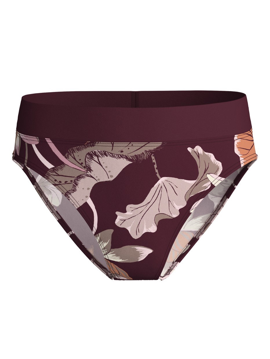 Women - Brief, high waist made of Cotton in Red, Floral, from the Elastic Trend Spec. series by CALIDA