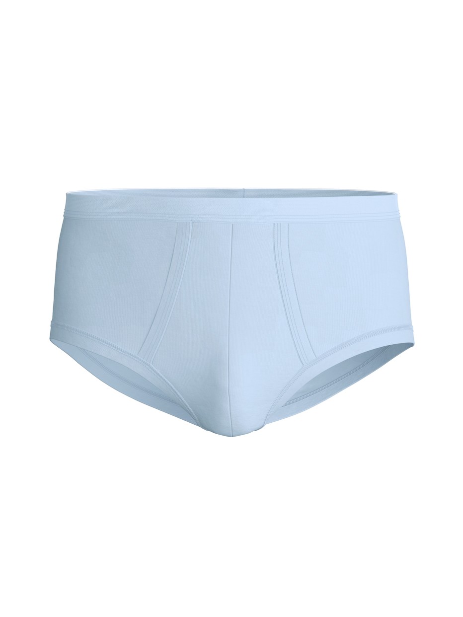 Men - Classic brief with fly made of 100% Cotton in Blue, Unicoloured, from the Twisted Cotton series by CALIDA