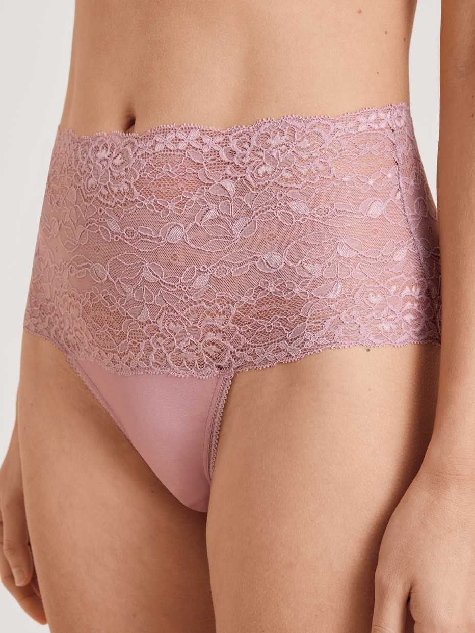 Slip avec dentelle, taille haute