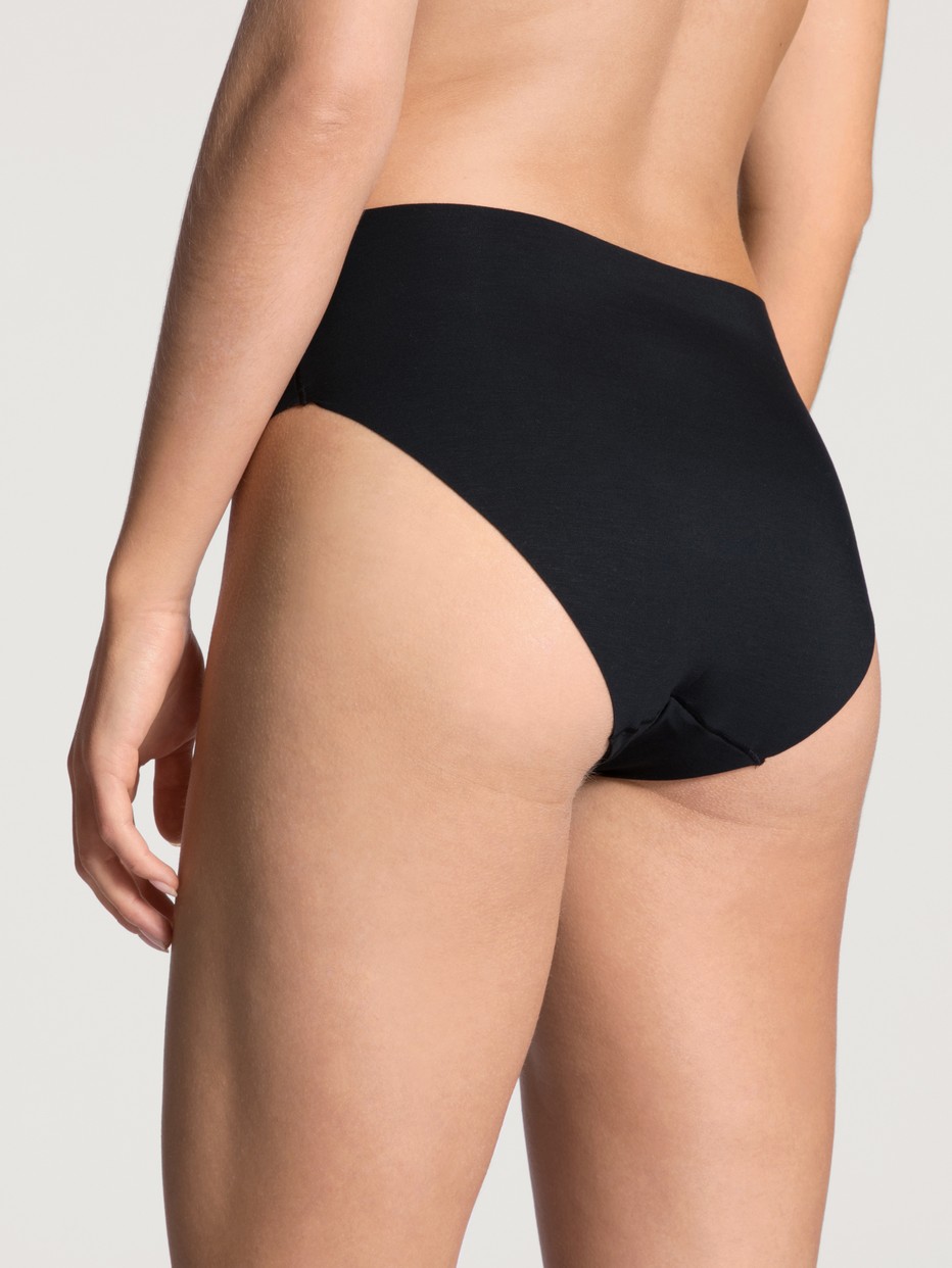 Women model is wearing  made of Modal in Black, Unicoloured from the Natural Skin Duo series by CALIDA, Back view