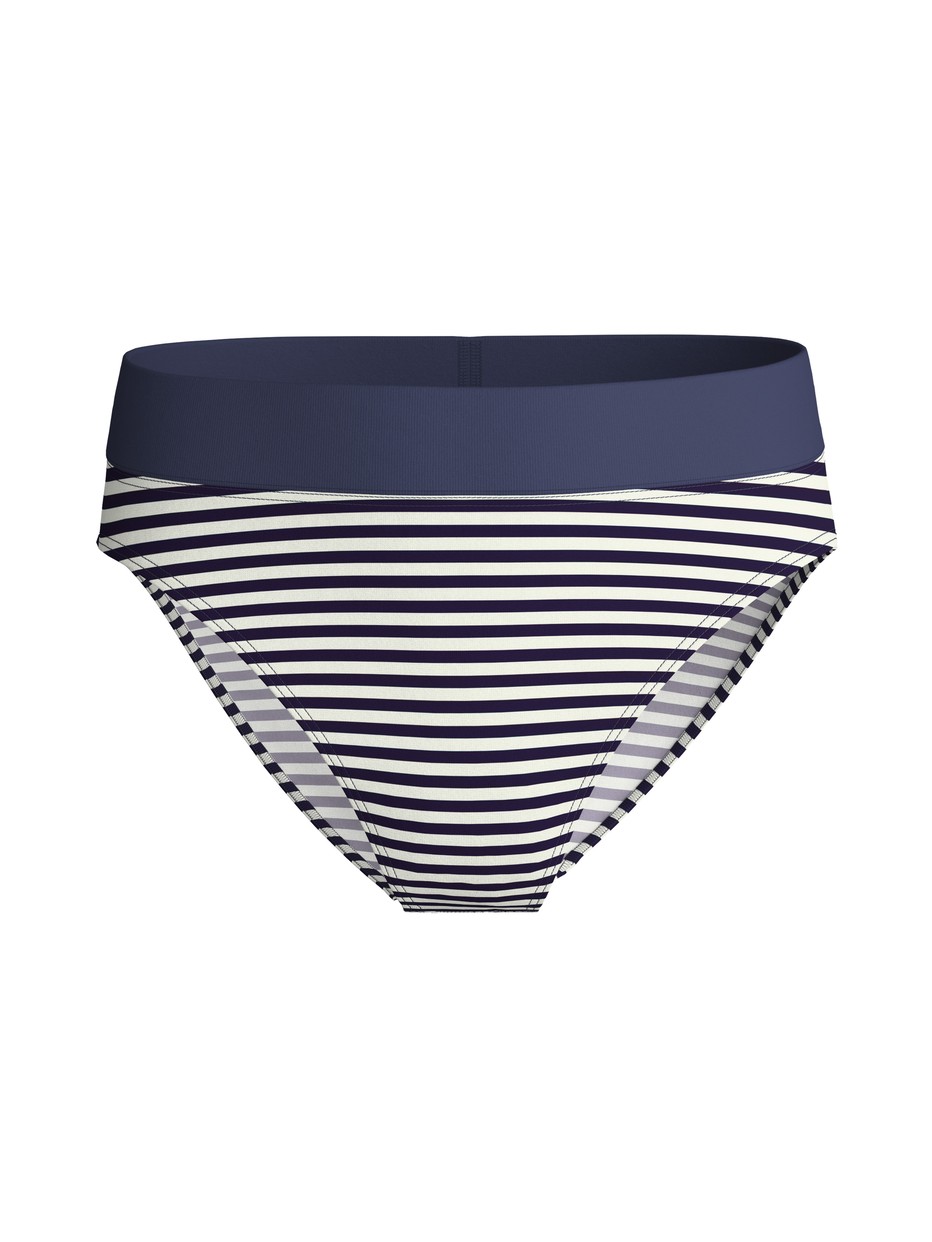 Damen - Slip mit Softbund, high waist aus Baumwolle in Blau, Gestreift aus Serie Elastic Special von CALIDA