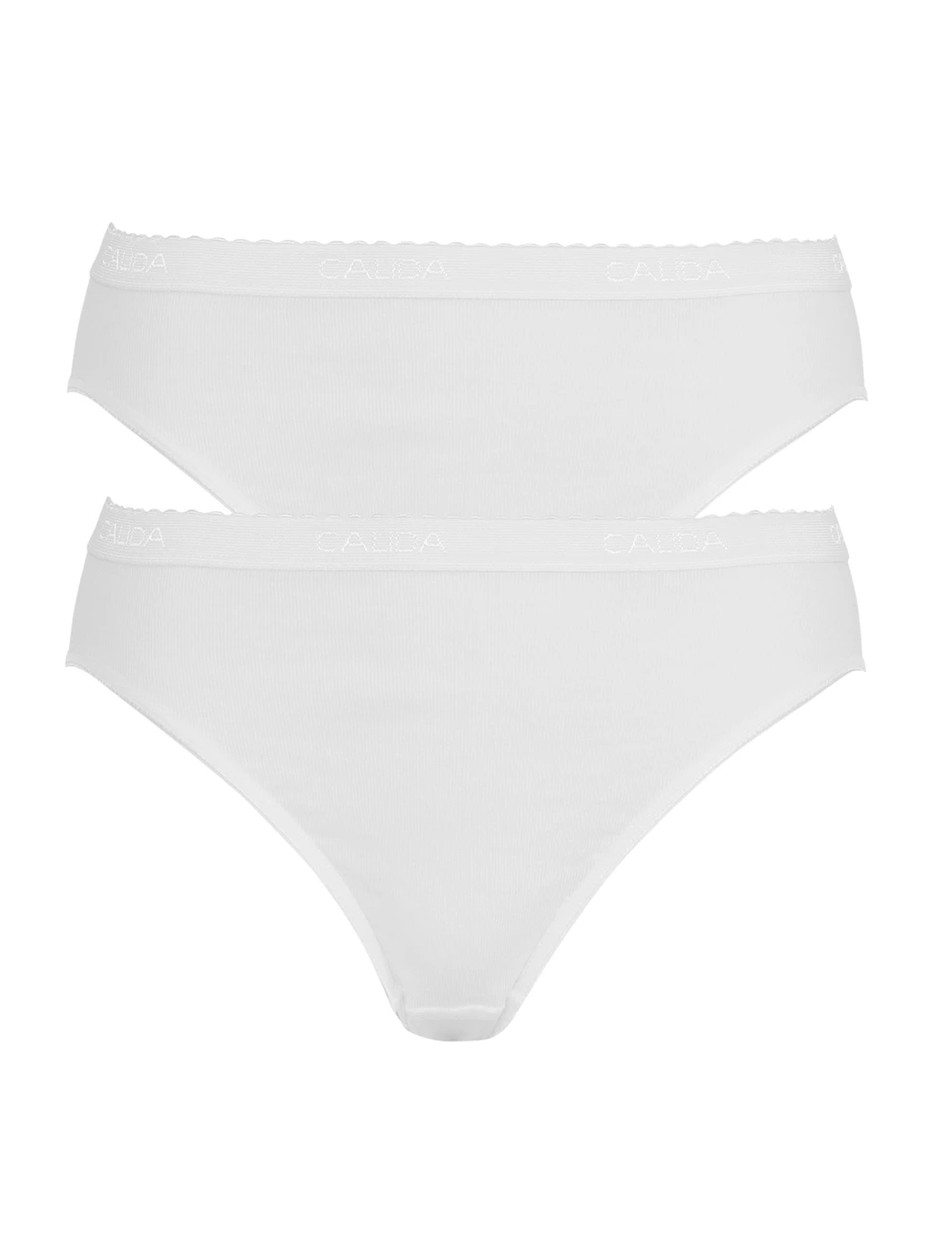 Multipack Damen - Minislip 2er-Pack aus 100% Baumwolle in Weiß, Einfarbig aus Serie Classic Slip von CALIDA