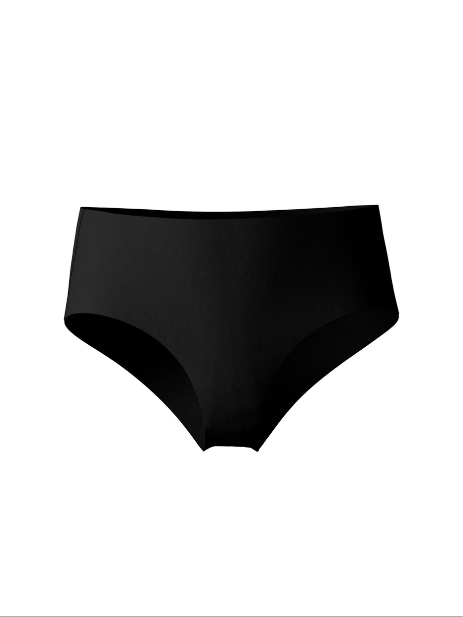 Damen - Seamless-Midi-Slip aus Modal in Schwarz, Einfarbig aus Serie Natural Skin von CALIDA