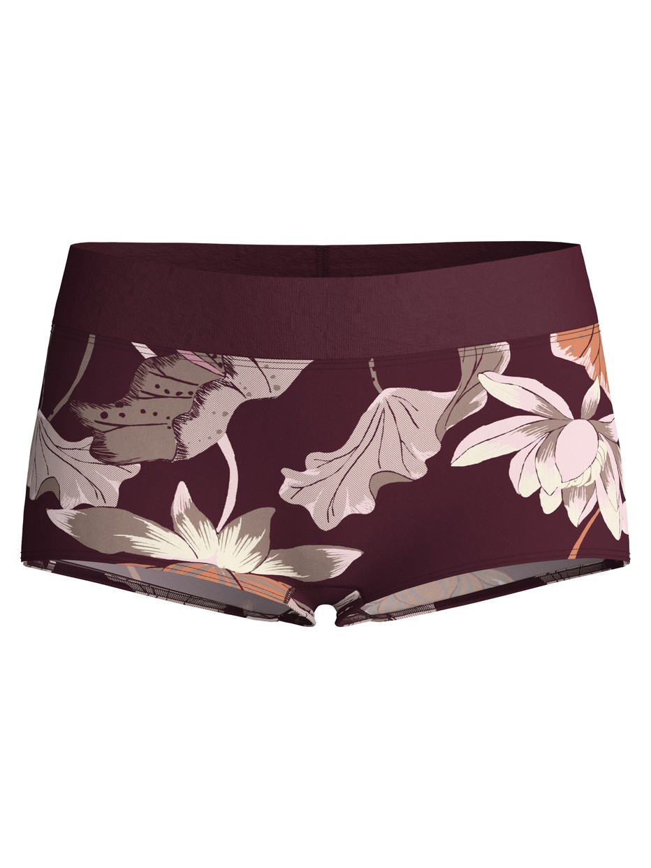 Damen - Panty, regular cut aus Baumwolle in Rot, Floral aus Serie Elastic Trend Spec. von CALIDA