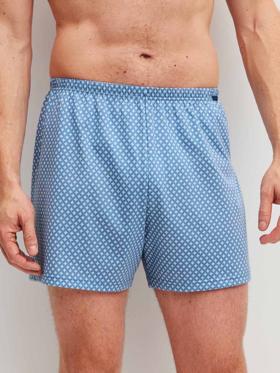 La modella / Il modello Uomo indossa Boxershorts, set da 2 in 100% cotone di colore Blu, Modello, della serie Cotton Special di CALIDA, Immagine aggiuntiva