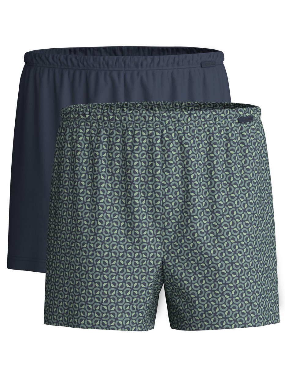 Multipack Men - Boxer shorts, 2-pack made of 100% Cotton in Green, Patterned, from the Cotton Special series by CALIDA