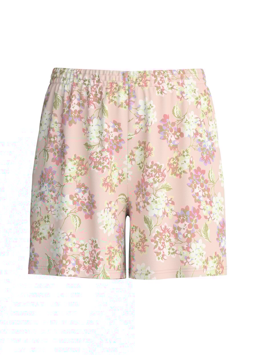 Damen - Kurze Pyjamahose aus 100% Baumwolle in Rosa, Floral aus Serie Favourites Xtra von CALIDA