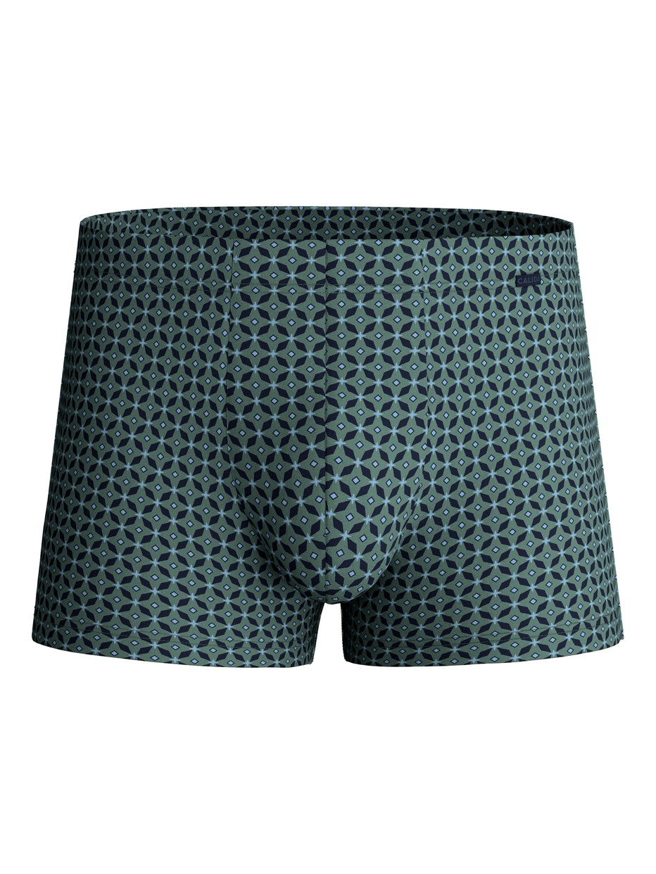 Herren - Boxer Brief aus TENCEL™ in Grün, Gemustert aus Serie Focus Trend von CALIDA