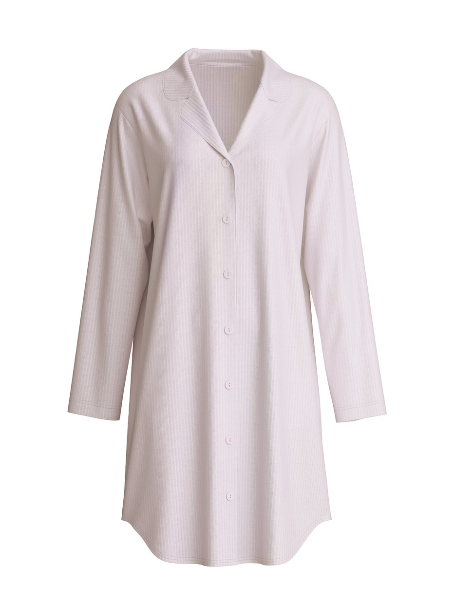 Women - Long Sleeve Nightdress – 100 cm Length made of Modal in Pink, Unicoloured, from the Striped Dreams series by CALIDA