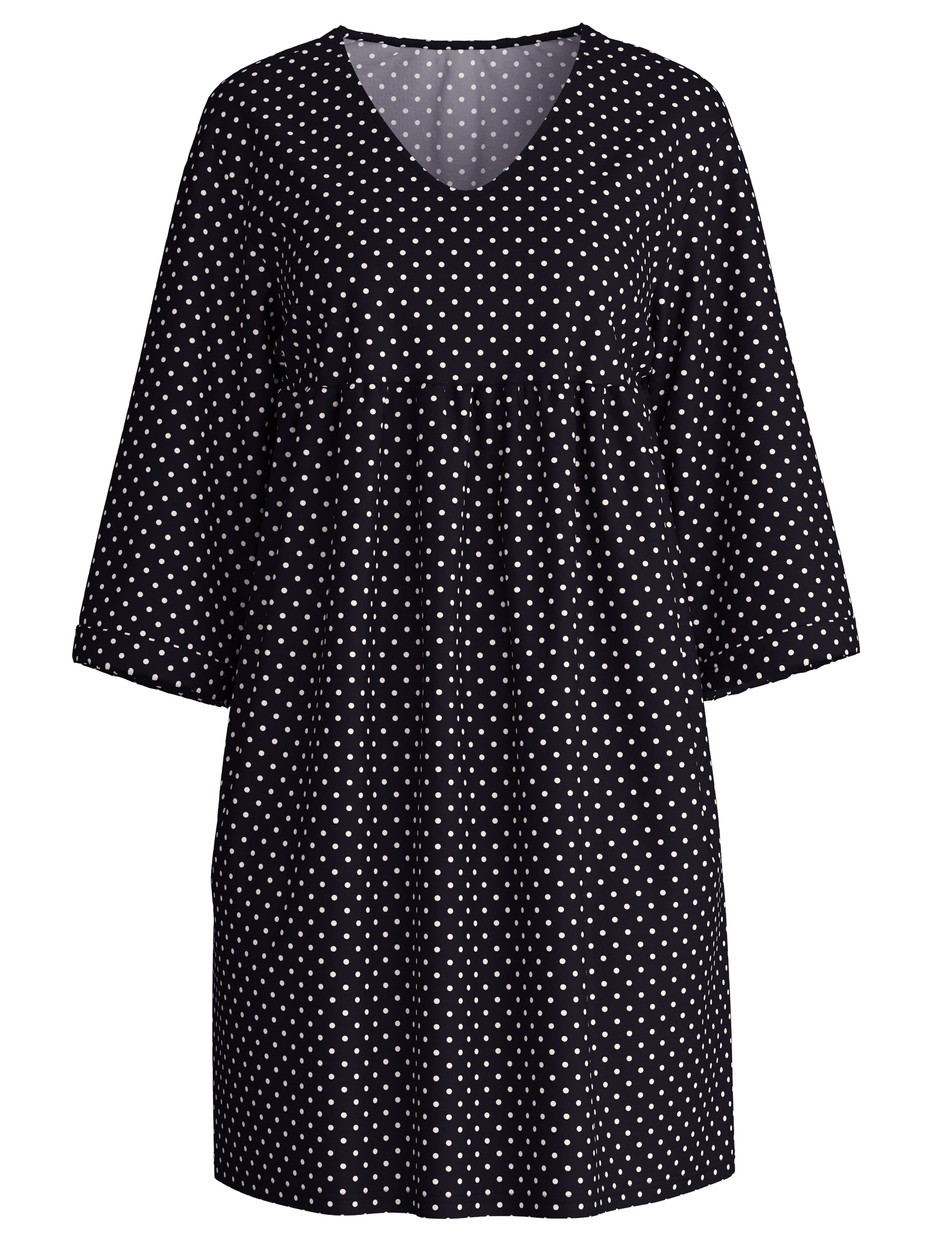 Damen - Hauskleid, Länge 90 cm aus Baumwolle in Schwarz, Einfarbig aus Serie Favourites Journey von CALIDA
