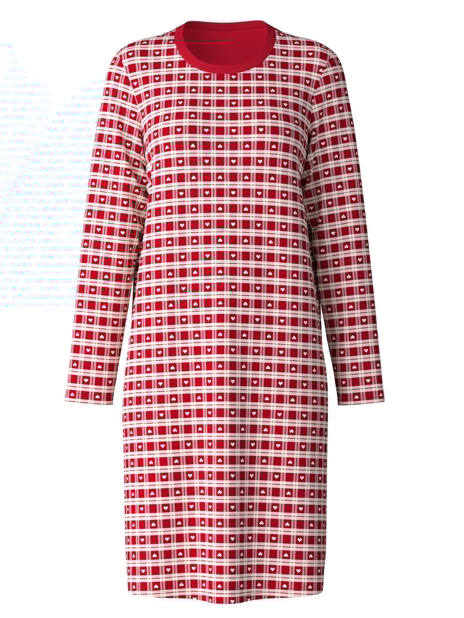Long-sleeved nightdress, length 100 cm