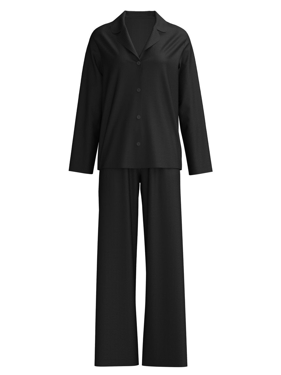Donna - Pigiama con bottoni in Modal di colore Nero, A righe, della serie Striped Dreams di CALIDA