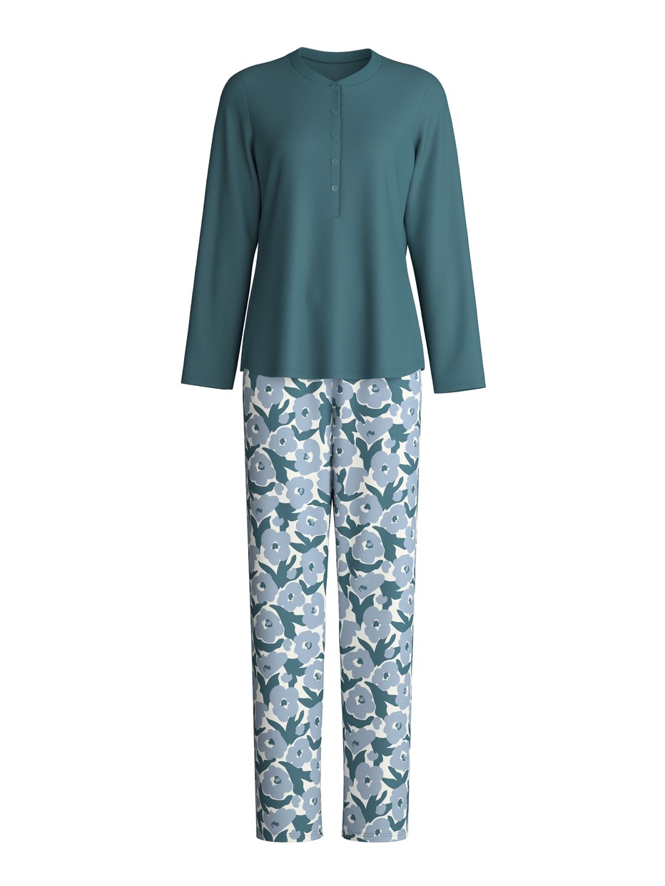 Women -  made of 100% Cotton in Turquoise, Floral, from the Midnight Flowers series by CALIDA