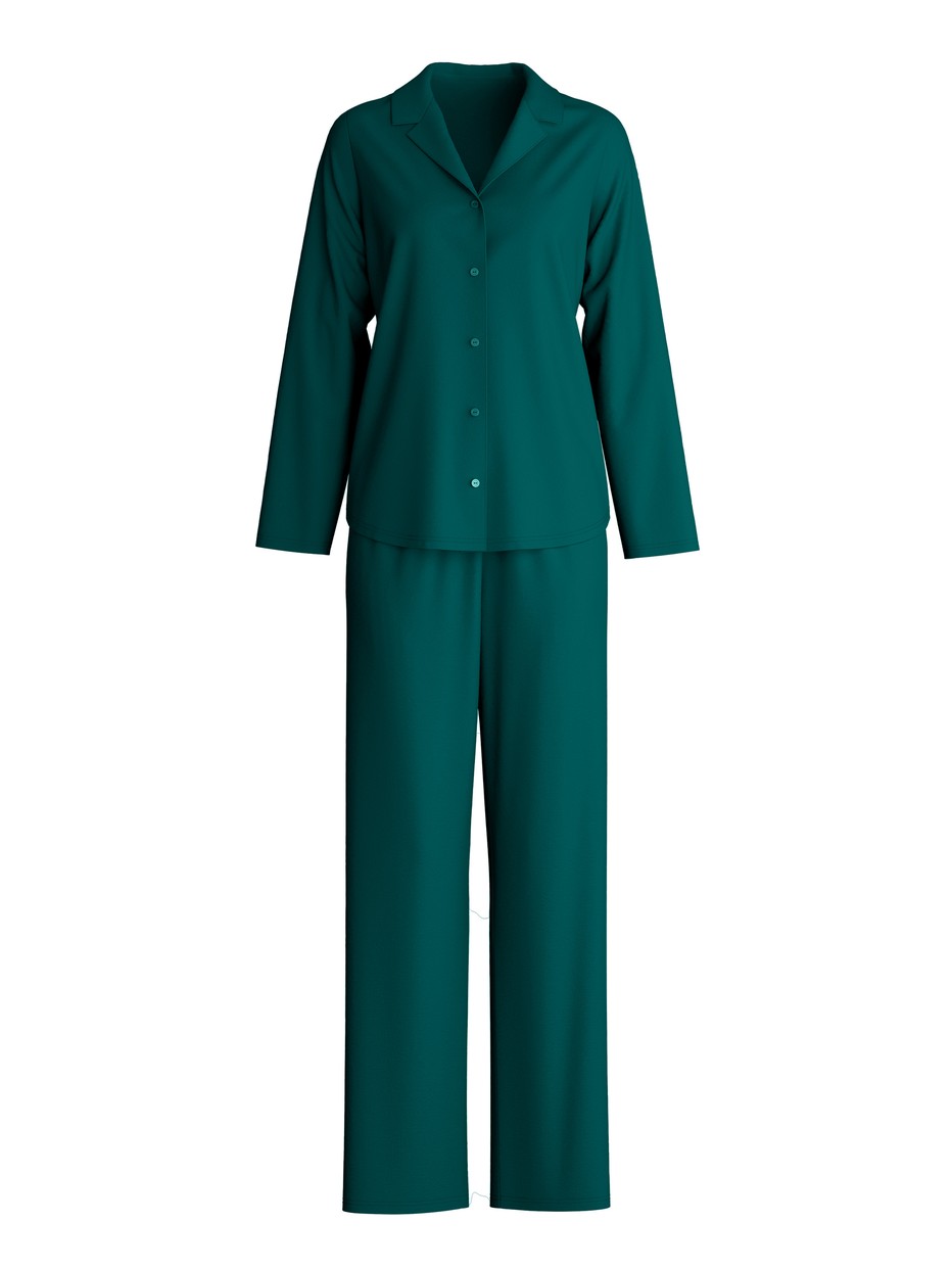 Women - Pyjamas with buttons made of Lyocell in Green, Unicoloured, from the Nightwear Xtra series by CALIDA