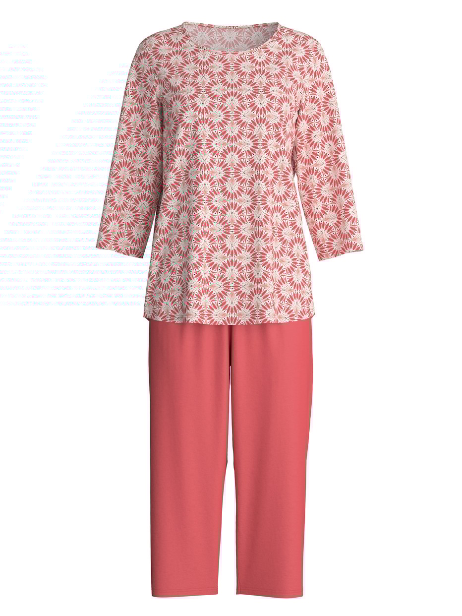 Donna - Pigiama capri in 100% cotone di colore Rosso, Modello, della serie Cotton Special di CALIDA