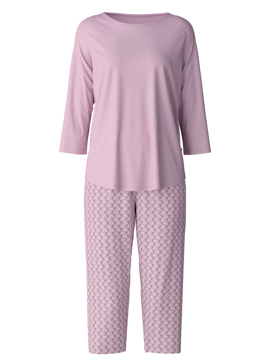 Damen - 3/4-Pyjama aus 100% Baumwolle in Rosa, Motiv aus Serie Cotton Special von CALIDA