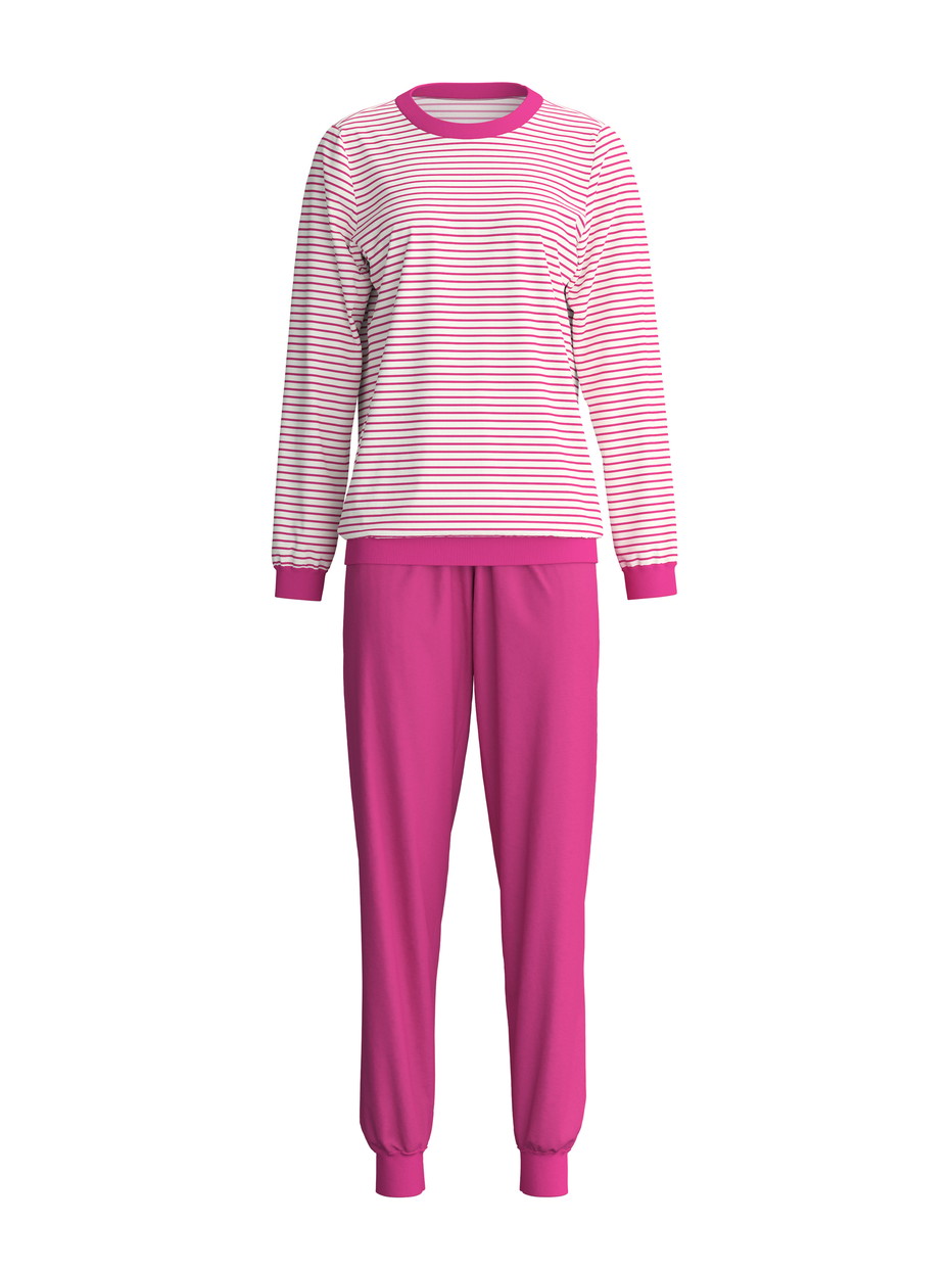 Women - Pyjama with cuff made of 100% Cotton in Pink, Patterned, from the Cotton Special series by CALIDA