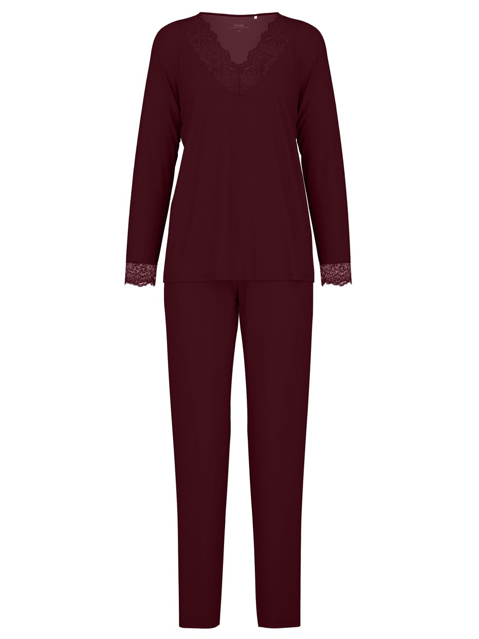 Damen - Pyjama, lang aus Modal in Rot, Spitze aus Serie Season Special von CALIDA