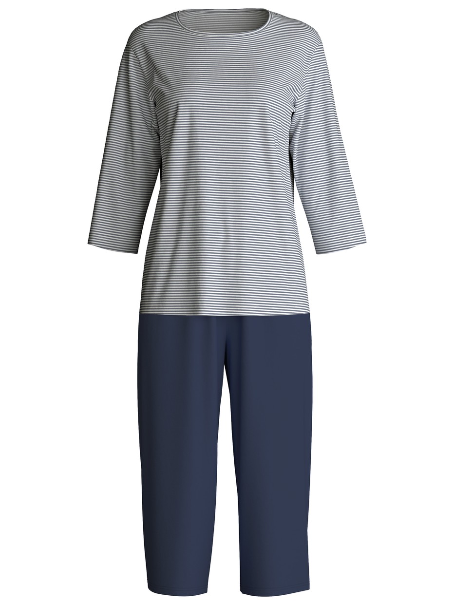 Women - Capri Pyjama made of 100% Cotton in Blue, Patterned, from the Cotton Special series by CALIDA