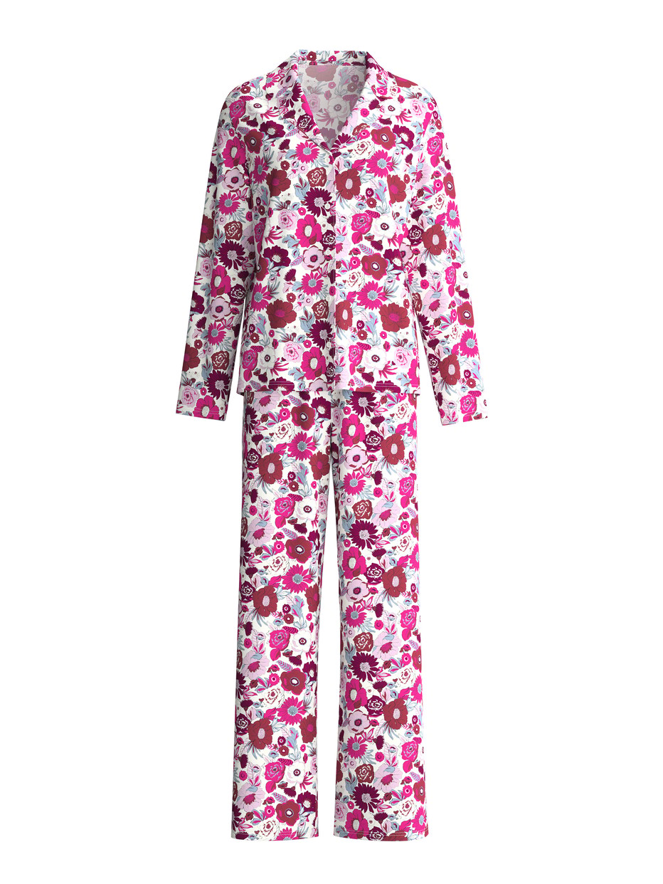 Women - Button-Up Pyjama made of 100% Cotton in Red, Floral, from the Season Special series by CALIDA