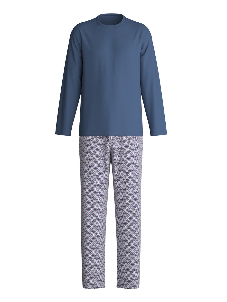 Uomo - Pigiama in 100% cotone di colore Blu, Modello, della serie Cotton Special di CALIDA