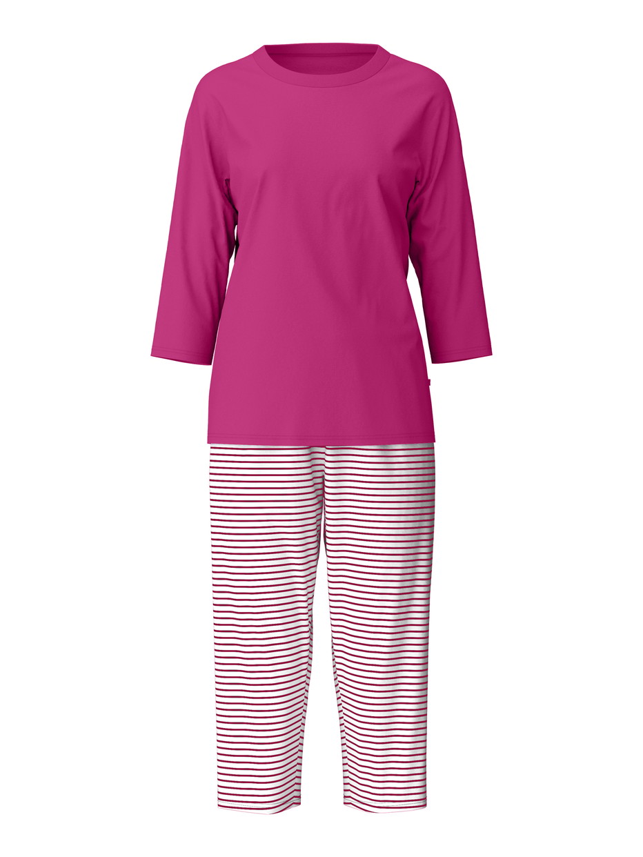 Women - Capri Pyjama made of 100% Cotton in Red, Striped, from the Cotton Special series by CALIDA
