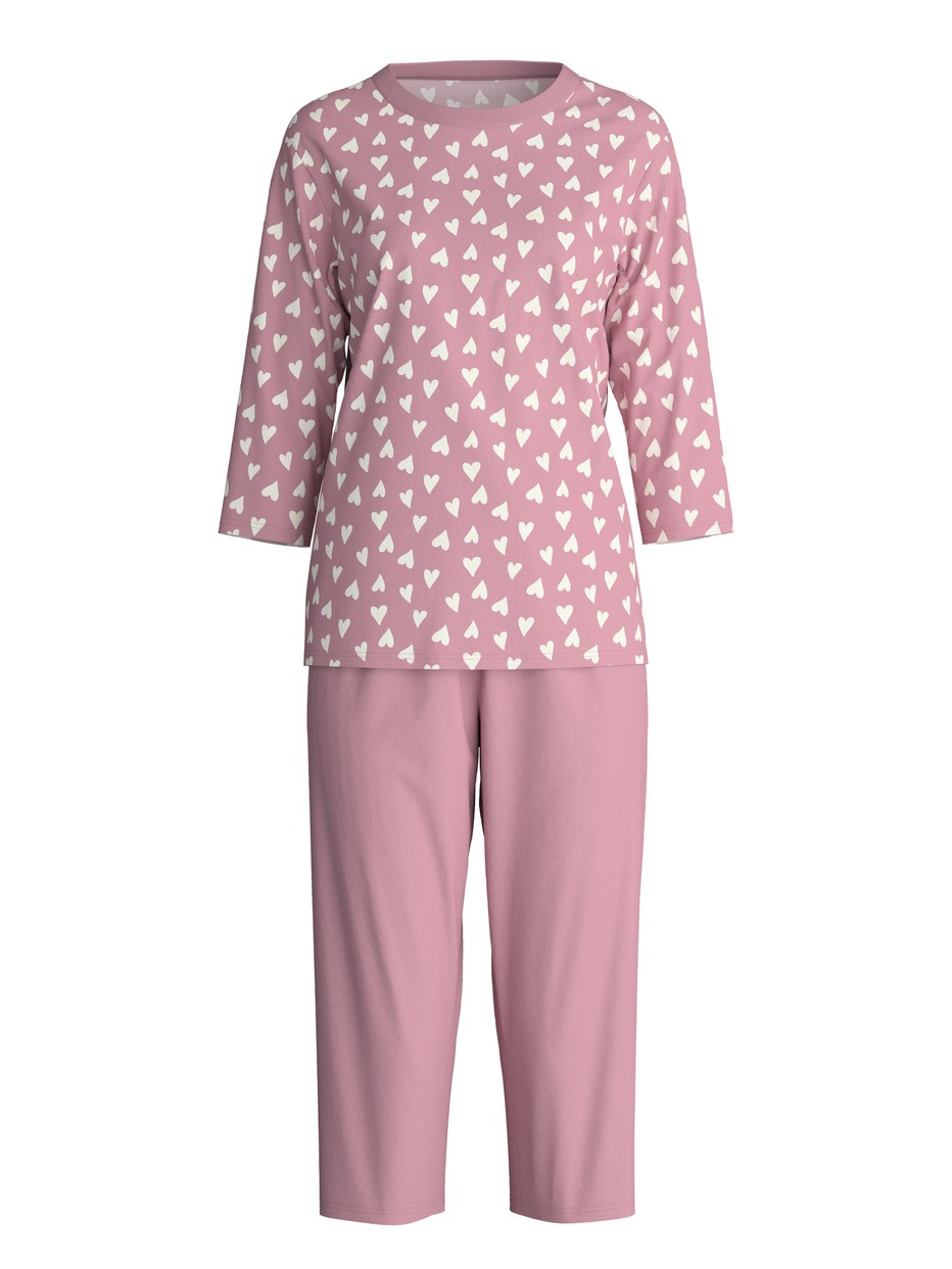 Damen - Capri-Pyjama aus 100% Baumwolle in Rosa, Gemustert aus Serie Cotton Special von CALIDA, Verpackung