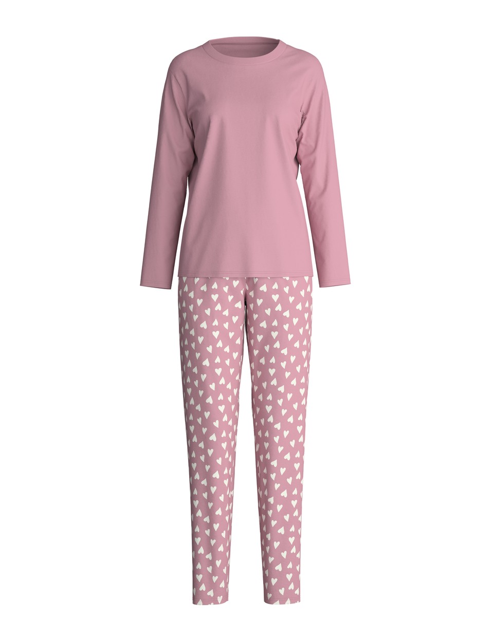 Damen - Pyjama, lang aus 100% Baumwolle in Rosa, Gemustert aus Serie Cotton Special von CALIDA, Verpackung
