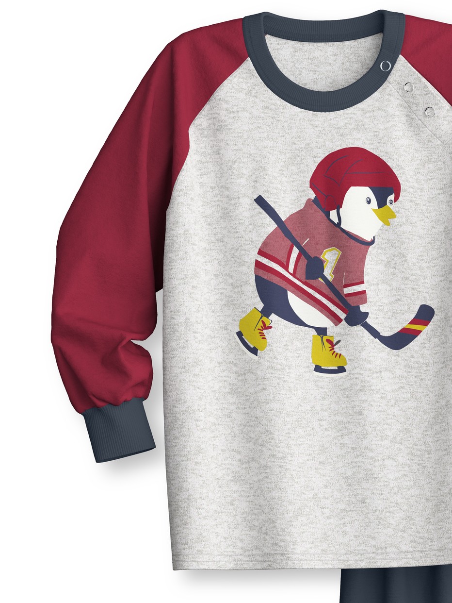 Kids - Pyjama with cuff made of 100% Cotton in Grey, , from the Toddlers Sports series by CALIDA