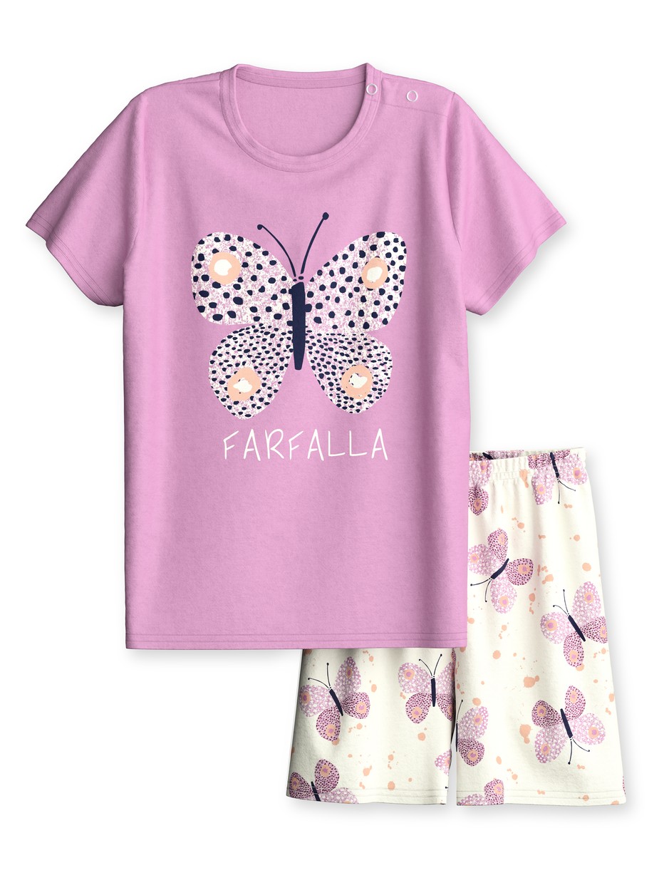 Multipack Kinder - Kurz-Pyjama aus 100% Baumwolle in Violett,  aus Serie Toddlers Butterfly von CALIDA