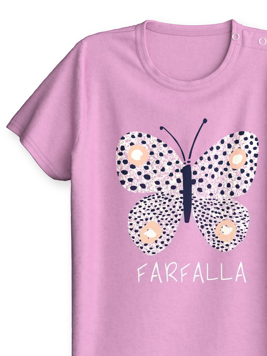 Kinder - Kurz-Pyjama aus 100% Baumwolle in Violett,  aus Serie Toddlers Butterfly von CALIDA