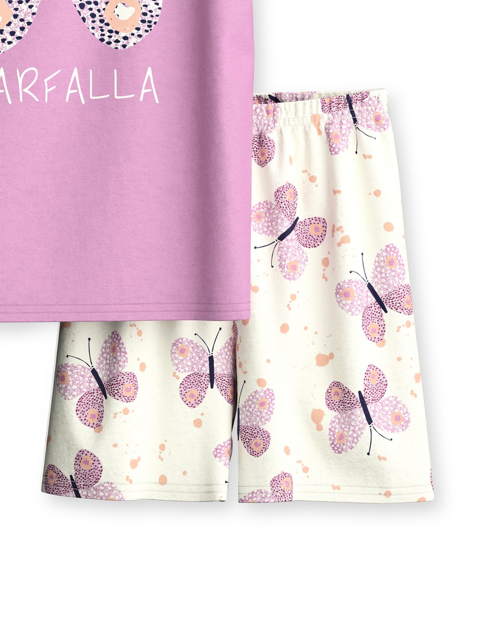 Kinder - Kurz-Pyjama aus 100% Baumwolle in Violett,  aus Serie Toddlers Butterfly von CALIDA