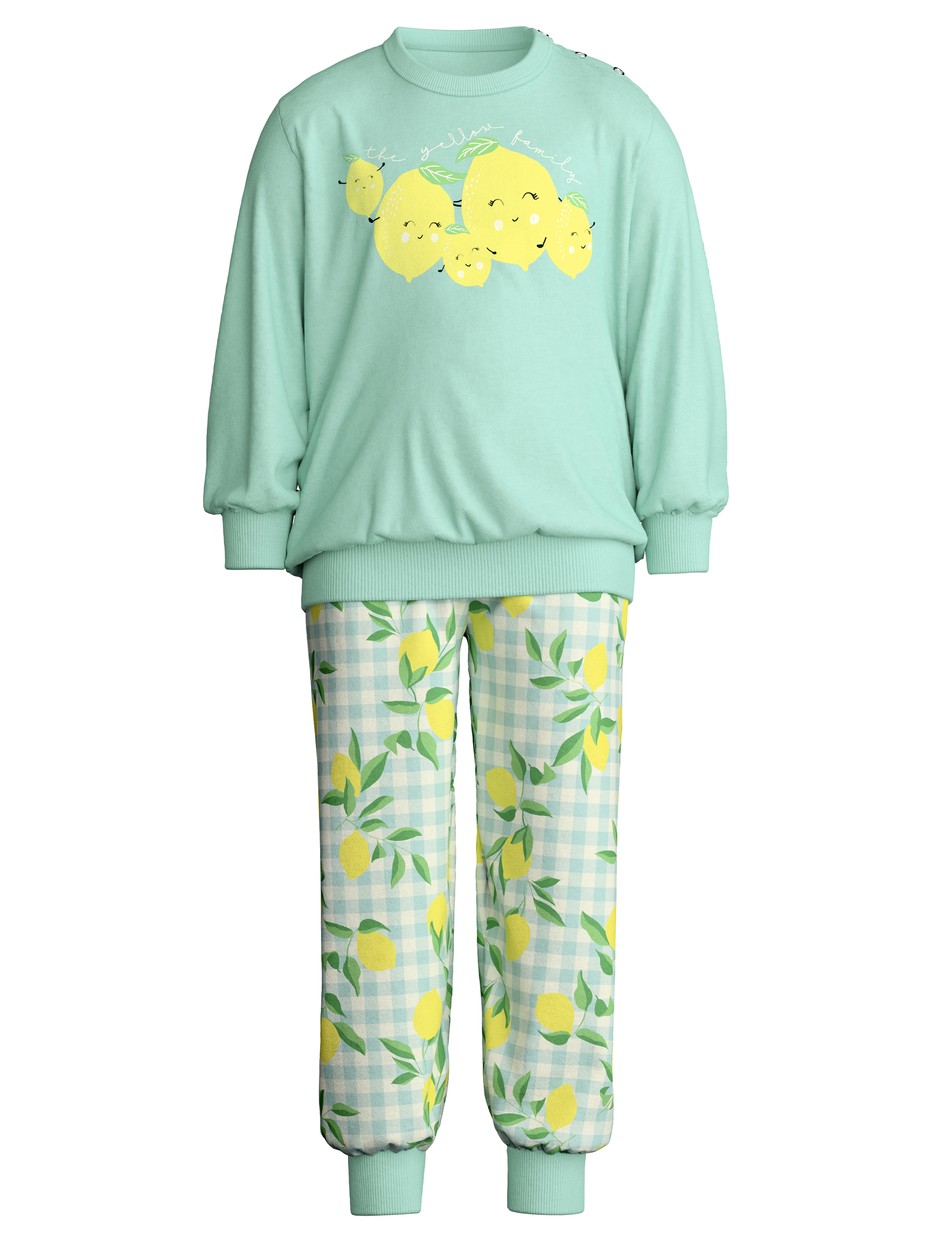 Figli - Pigiama con polsini in 100% cotone di colore Verde, , della serie Toddlers Fruits di CALIDA