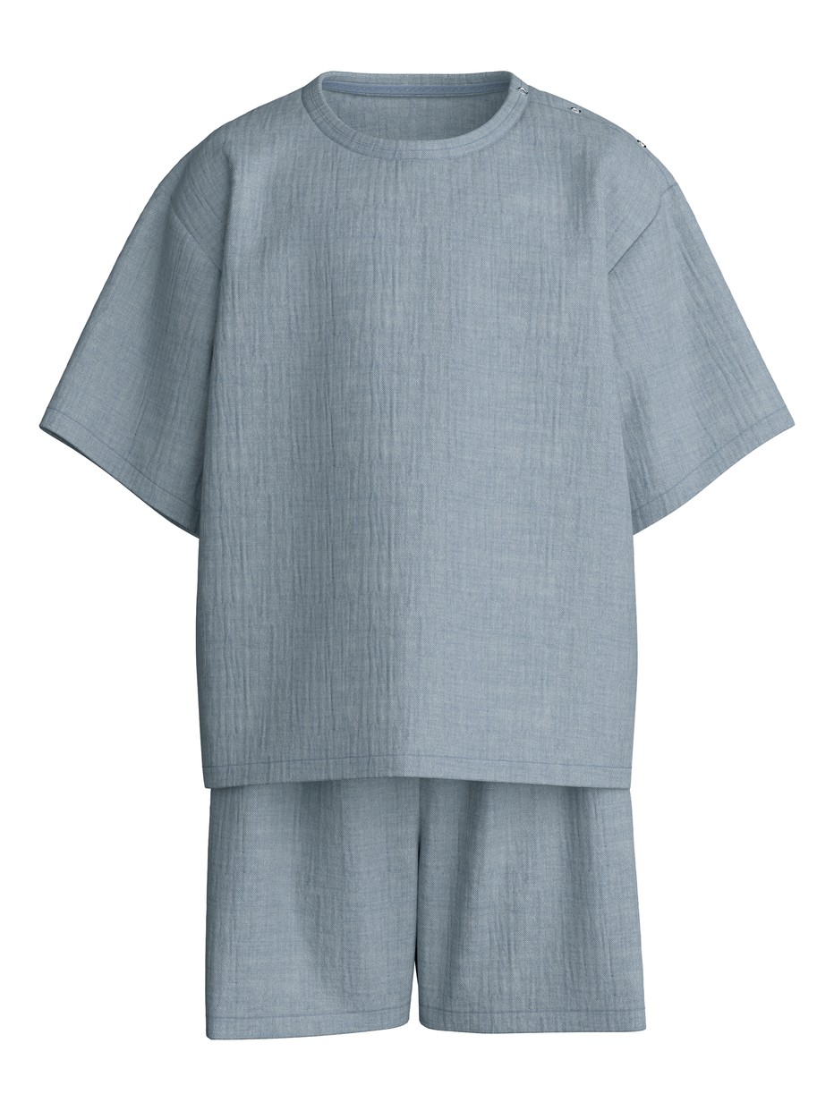 Kinder - Kurz-Pyjama aus 100% Baumwolle in Blau,  aus Serie Toddlers Sleep von CALIDA
