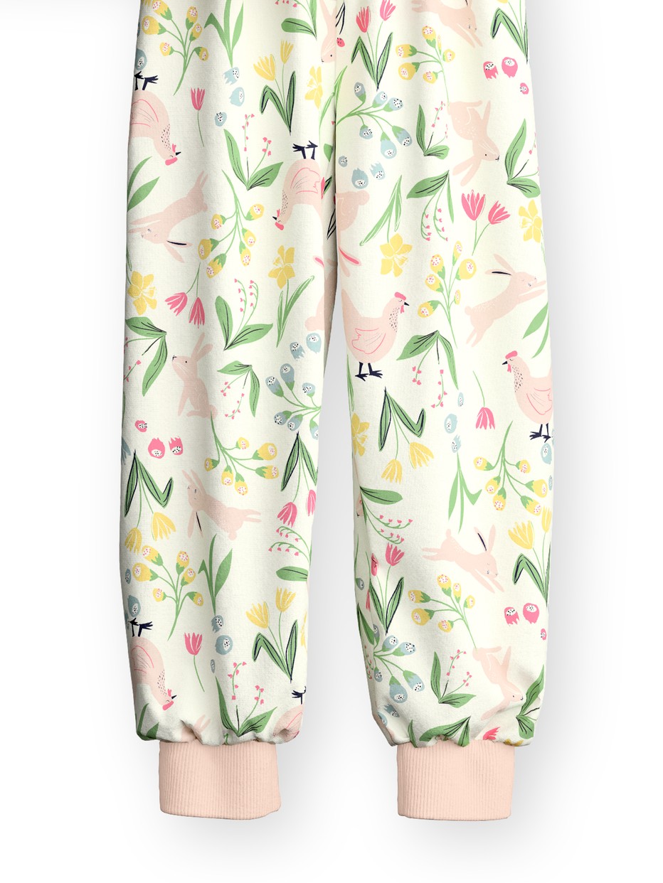 Kinder - Bündchen-Pyjama aus 100% Baumwolle in Rosa,  aus Serie Toddlers Easter von CALIDA