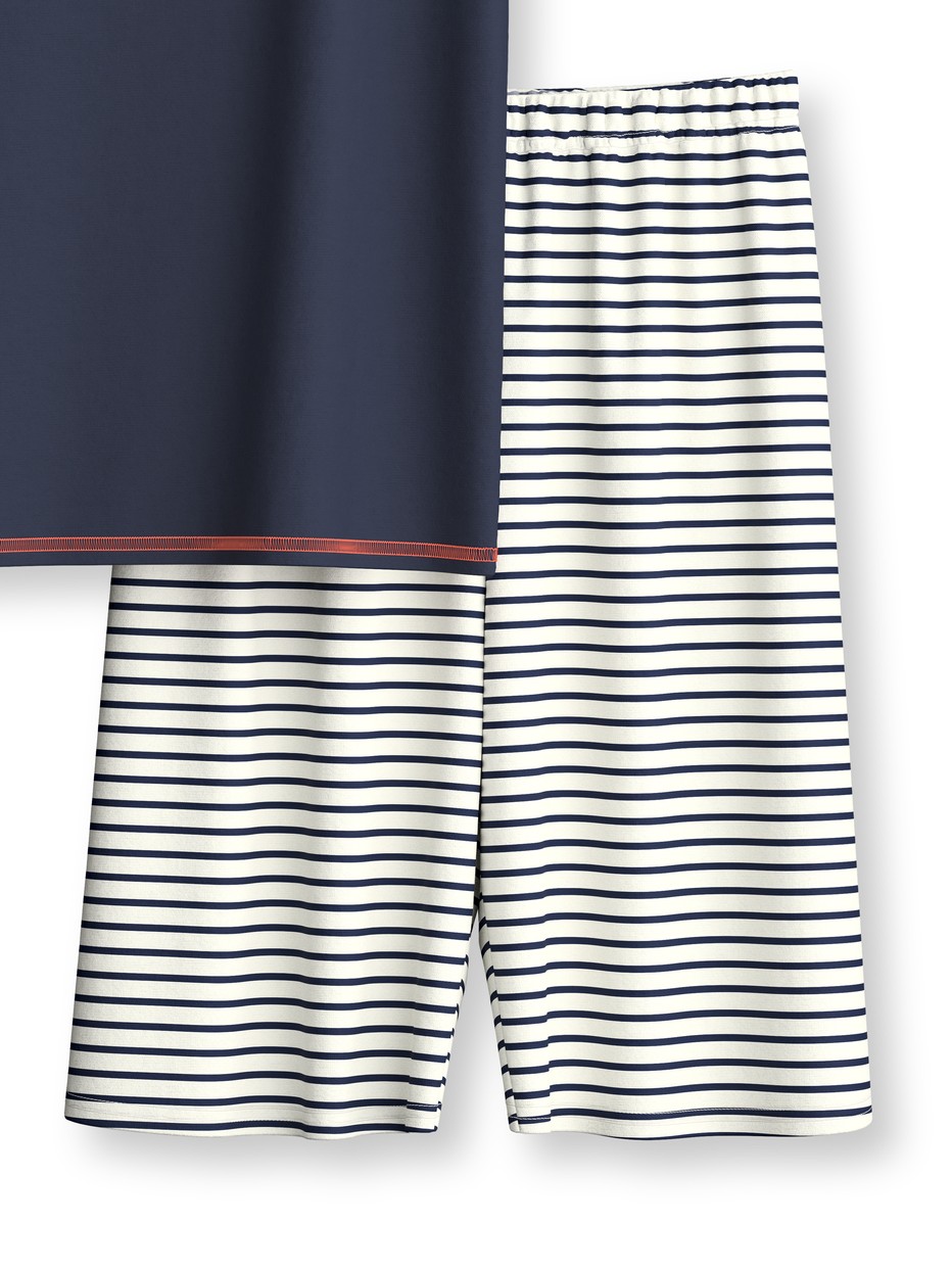 Figli - Pigiama corto in puro cotone organico in 100% cotone di colore Blu, , della serie Kids Surf di CALIDA