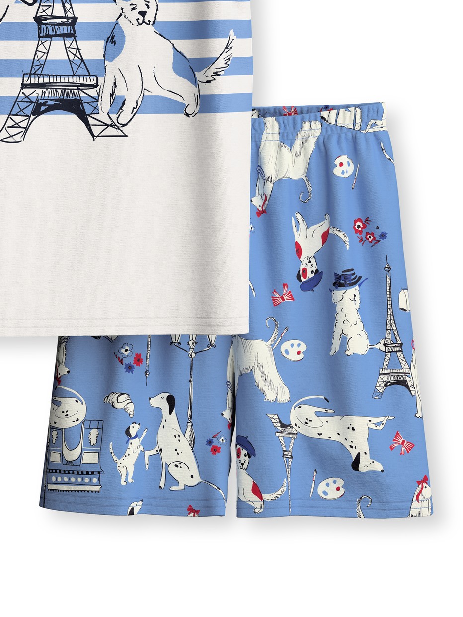 Kinder - Kurz-Pyjama aus 100% Baumwolle in Violett,  aus Serie Toddlers Dog von CALIDA