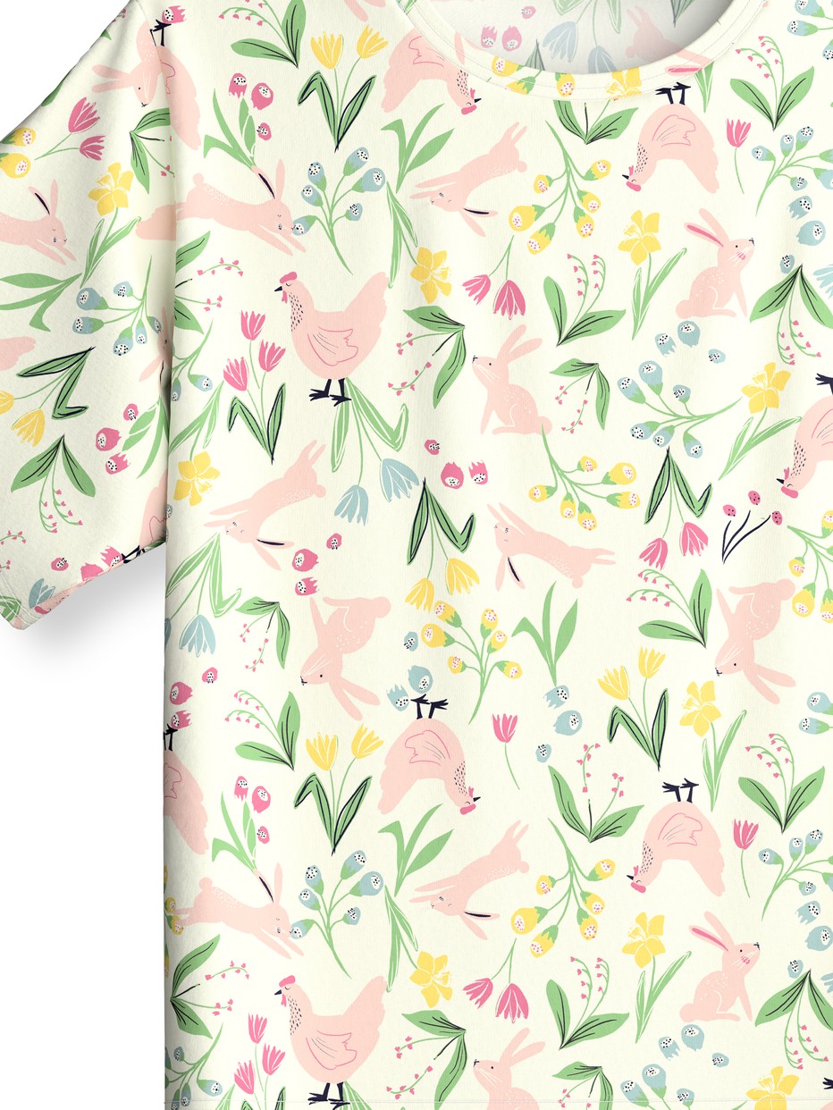 Kinder - Kurz-Pyjama aus 100% Baumwolle in Rosa,  aus Serie Kids Easter von CALIDA