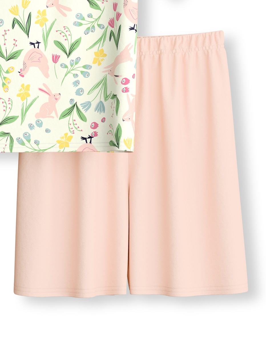 Kinder - Kurz-Pyjama aus 100% Baumwolle in Rosa,  aus Serie Kids Easter von CALIDA